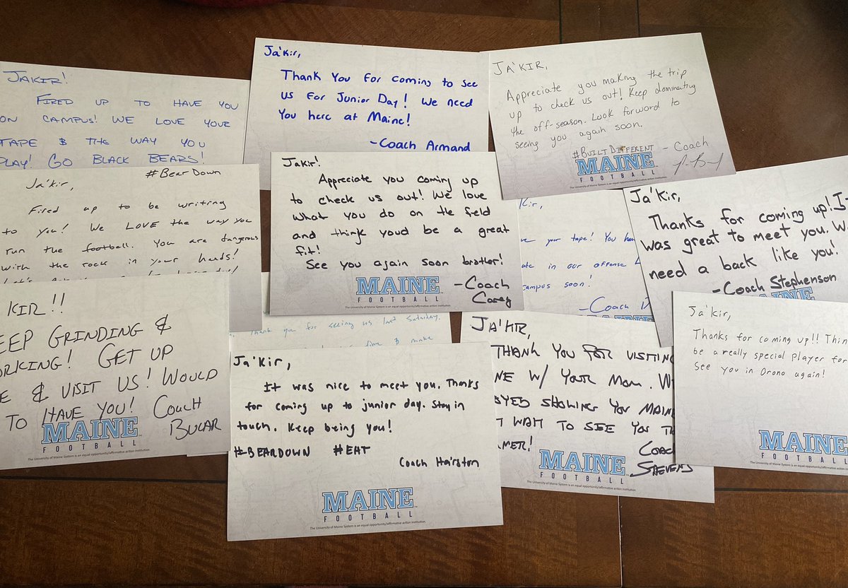 Big thanks to <a href="/BlackBearsFB/">Maine Football</a> for sending out some letters. I really appreciate the love you guys give out, Real good dudes that make me feel at Home!! Cant wait to be back up in Orono in the summer! See you soon #GoBlackBears <a href="/CarteretHFC/">Kevin Freeman</a> <a href="/RamblerFB/">Carteret Ramblers Football</a>