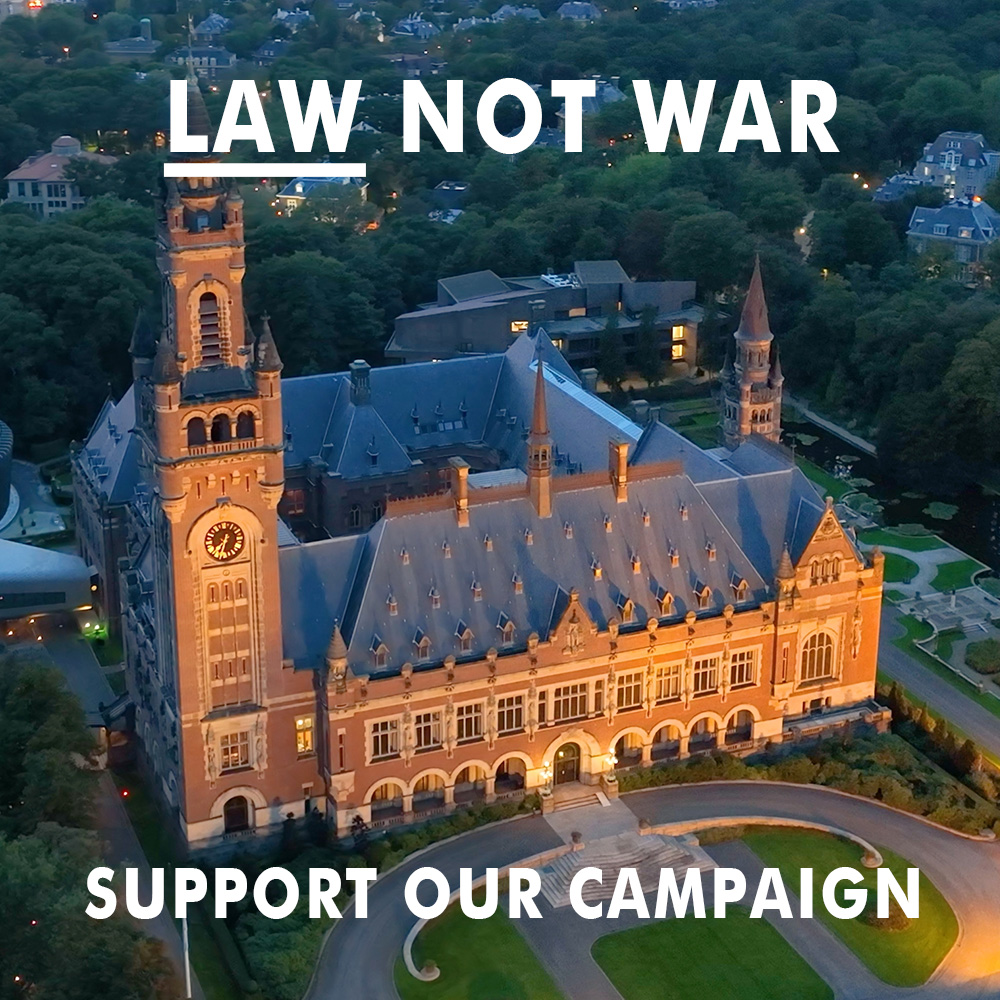 📣Calling all #peace organizations!📣

👀Our #LAWnotWar campaign is promoting the peaceful resolution of #conflict by empowering the #ICJ!⚖️

➡️Join @PaxChristiUSA, @peaceactionwi, @PeaceJustice4U, and others in building a world governed by #LAW not #War: gofundme.com/f/LAWnotWar