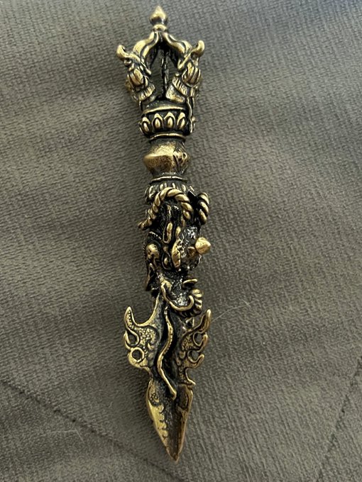 Found this in Japan at the deer park in the grass. Found out it&rsquo;s a Phurba Dorje. Pretty sick. https://t