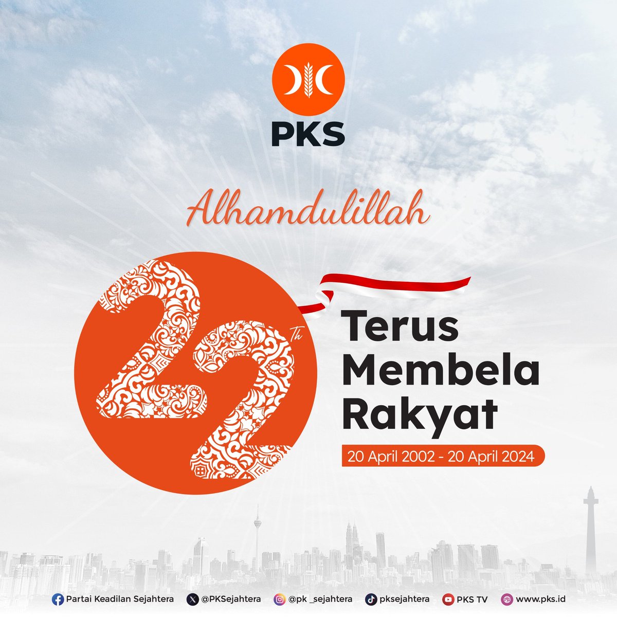 PKSejahtera's tweet photo. Udah umur segini. Masih banyak yang harus dikerjain buat Negeri ini. 

Terima kasih atas semua doanya sejauh ini. 

Ayo kita bikin karya bareng untuk Indonesia terbaik.

#22TahunPKS https://t.co/yP71OBzm4I