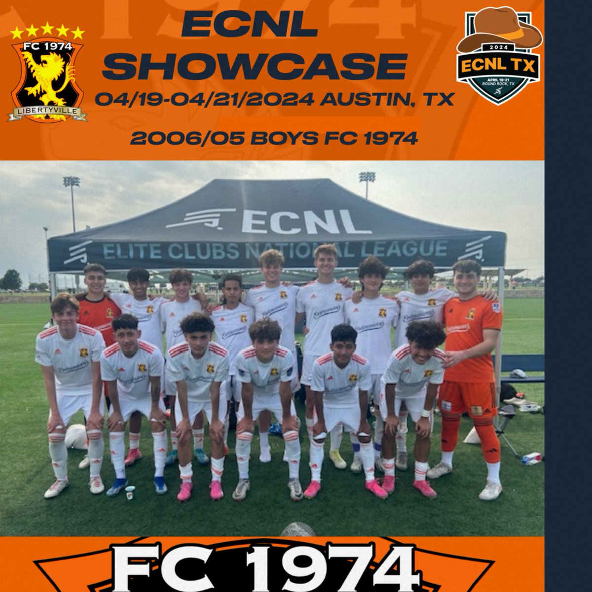 Great start of the @ECNLboys event in Austin, TX for @FC1974GLSA 2006/05 Boys with 4:1 win over Renegade, TX. #weare74