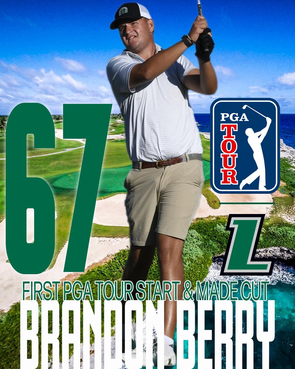 GreyhoundsGolf's tweet photo. ✅ 1st @PGATour start
✅ 1st @PGATour made cut

@LoyolaMaryland graduate @Brandon_Berry15 shot 5-under 67 today to make his first @pgatour cut in his first Tour start at the Corales Puntacana Championship.

#gohounds | @PatriotLeague | @LoyolaMDAlumni https://t.co/T0FzTpDVeE