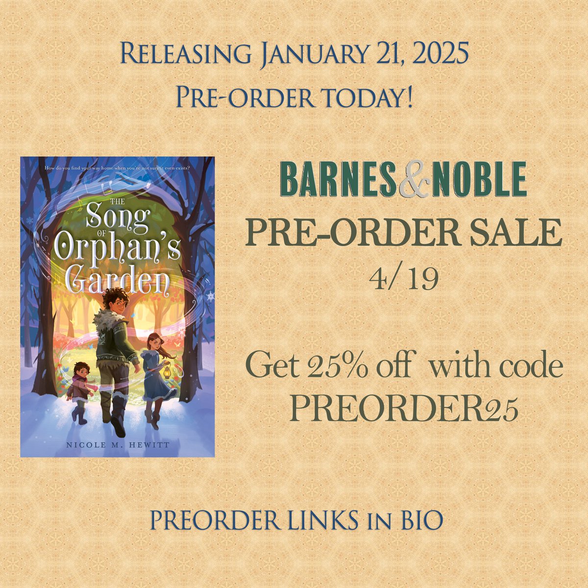 It's not too early to preorder THE SONG OF ORPHAN'S GARDEN! 👀 In fact, if you take advantage of Barnes & Noble's preorder sale today, you'll let B&N know there's interest in the book, and it will be more likely to get into stores come January! Check my bio for preorder links!