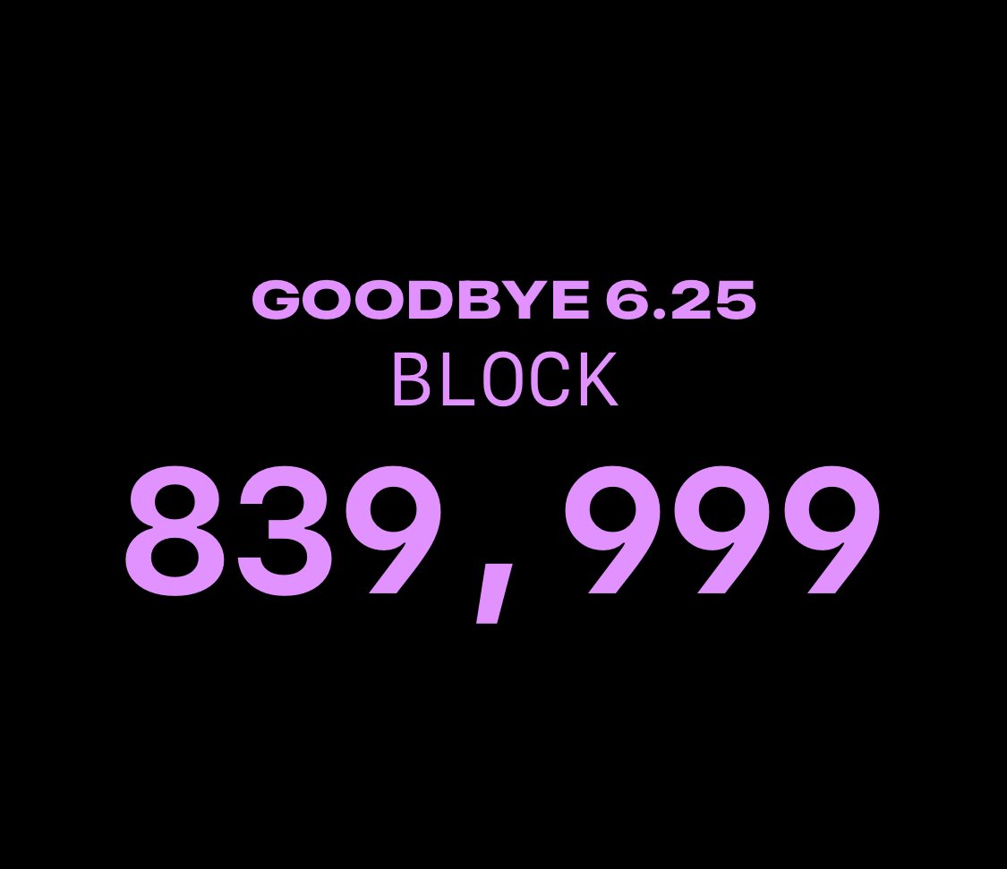 Adiós hermoso bloque 839,999 de la generación 6.25, gracias por todas las validaciones criptográficas, gracias por la libertad humana que permitiste. ¡Gracias #Bitcoin! 💜