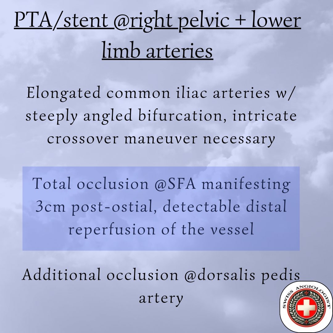 AngioUpdates's tweet photo. A case of post-interventional early onset in-stent Re-#Thrombosis

Severe #PAD of the right lower extremity w/occlusion of SFA, limiting the patient's daily routine

Indication for #revascularization via
#PTA in crossover approach

👇🏽👇🏽👇🏽 https://t.co/x42gETw09a