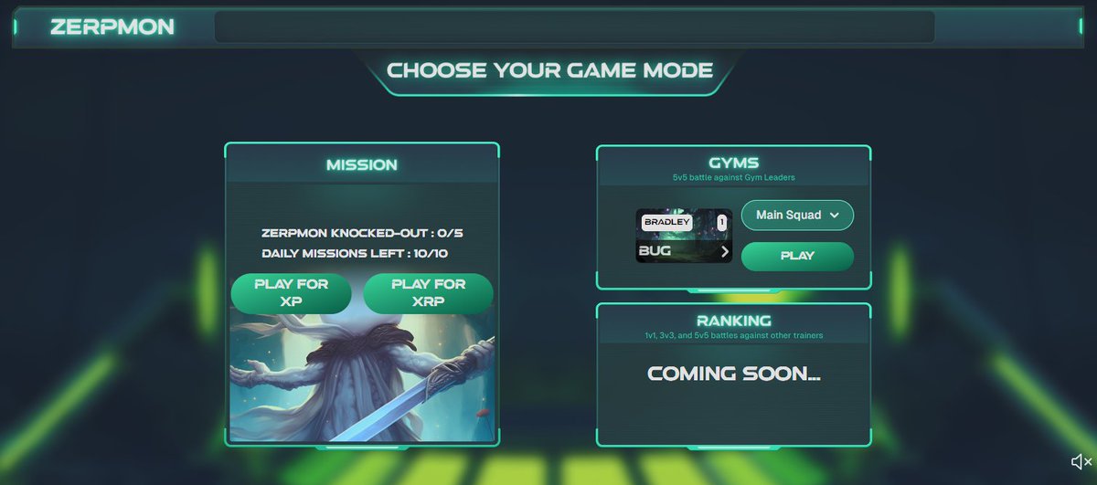 Zerpmon Web App Beta launch 🚨 The Beta version of Zerpmon Battling is now live! Dive straight into missions and take on gym leaders in this early access release 🥷 app.zerpmon.world/battle Please head over to the Discord if you have any questions or feedback 💚