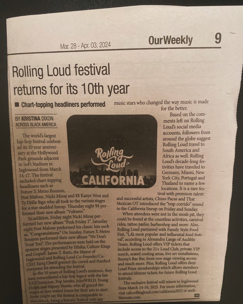 11onevisuals's tweet photo. Rolling Loud’s 10 Year Anniversary 💎
@RollingLoud @audibletreats 
#rollingloud #rollingloudcalifornia #rollingloudla #rollingloud2024 #nickiminaj #kanyewest #tydollasign #future #metroboomin #postmalone #thatmexicanot #chinitopacas #audibletreats #entertainmentnews #musicnews https://t.co/aZ9TthnAYW