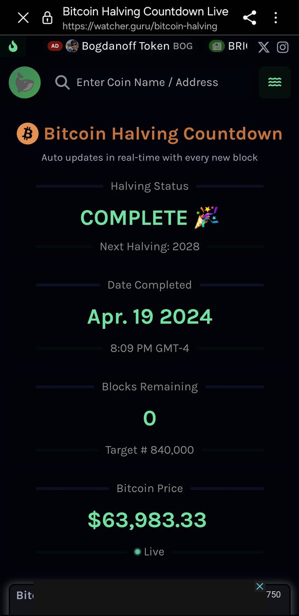 It is over.... happy halving