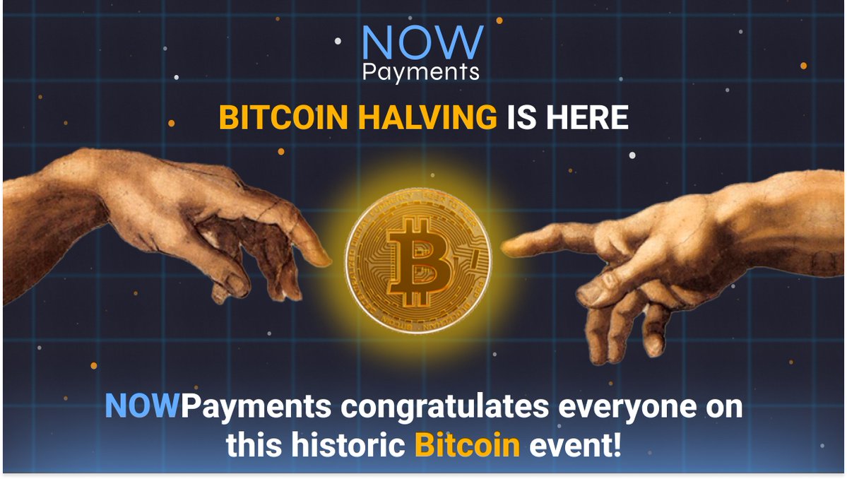 ❤️‍🔥#BitcoinHalving IS HERE!❤️‍🔥 🖐️NOWPayments congratulates everyone on this historic #Bitcoin event! 👇Share your thoughts in the comments: what do you think the new #BTC cycle will bring us?