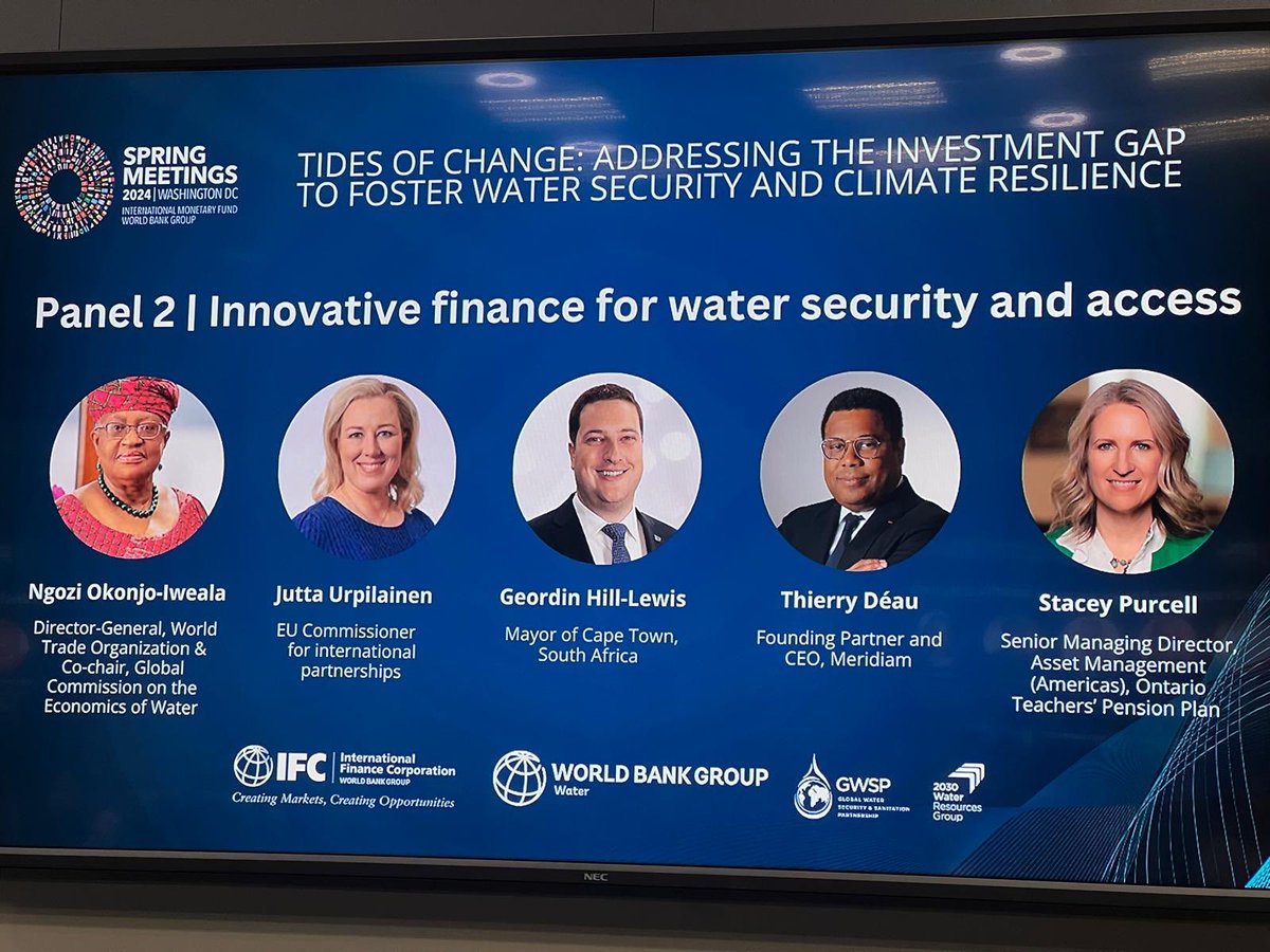 Representing the Global Commission on the Economics of Water @watercommongood at the Forum titled “Tides of Change: Addressing the Investment Gap to Foster Water Security and Climate Resilience” on the sidelines of the Bank-Fund spring meetings in Washington D.C.