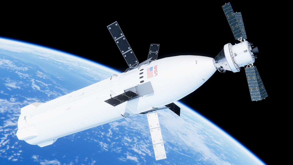 Artemis III Orion rendezvous' and docks with Starship HLS for a Low Earth Orbit demonstration