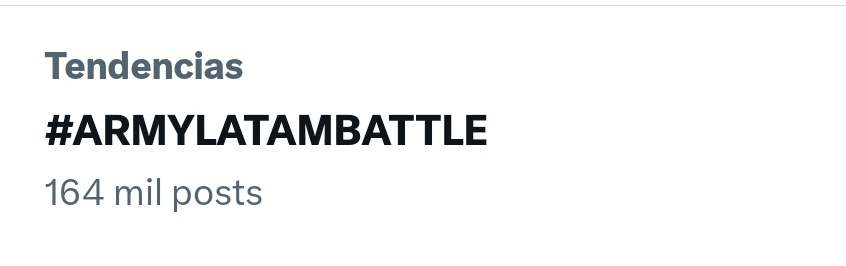 OMG! El stream Battle de LATAM es tendencia en varios países 😭 Que bonito es entrar a tw y ver esto, que lindo apoyo tuvo este proyecto, ese es el poder de latam unido 🙌 #ARMYLATAMBATTLE