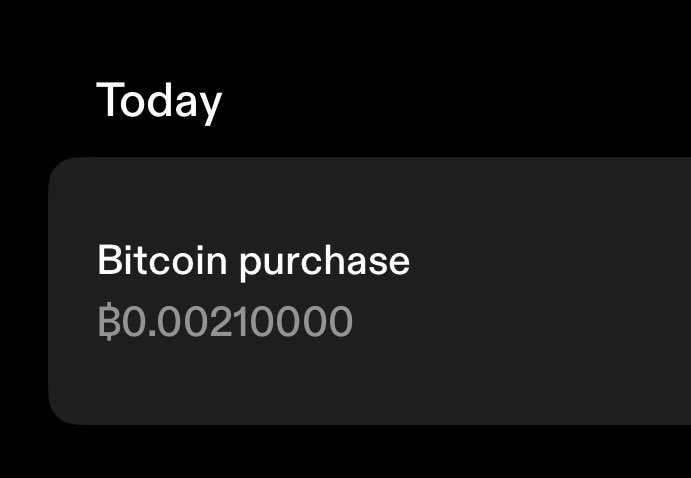 Celebrated with gifting myself 210,000 SATs! @Strike