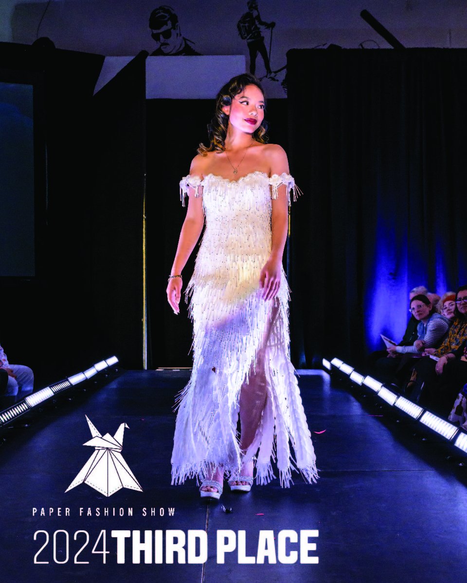 PaperFashionSho's tweet photo. The winners of the 2024 Paper Fashion Show. 
FIRST PLACE: Double Take 
SECOND PLACE: Eugene Rooks 
THIRD PLACE: Starlet https://t.co/fxM158LyQJ