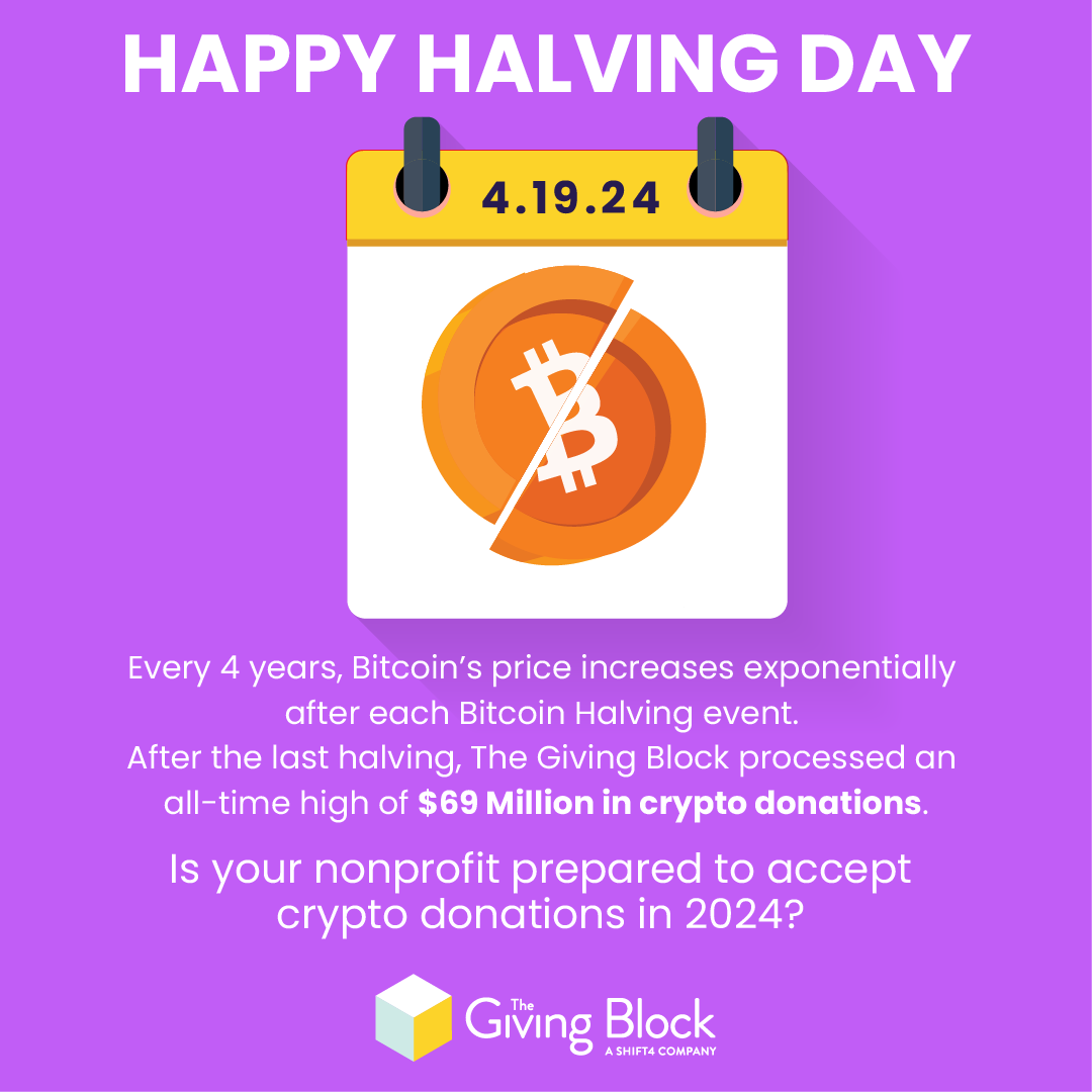 🎉 Happy Bitcoin Halving Day! 🚀 As we celebrate this crypto milestone, we want to shout out the donors and nonprofits making crypto into the greatest force for good. 🚀❤️ #BitcoinHalving #Bitcoin