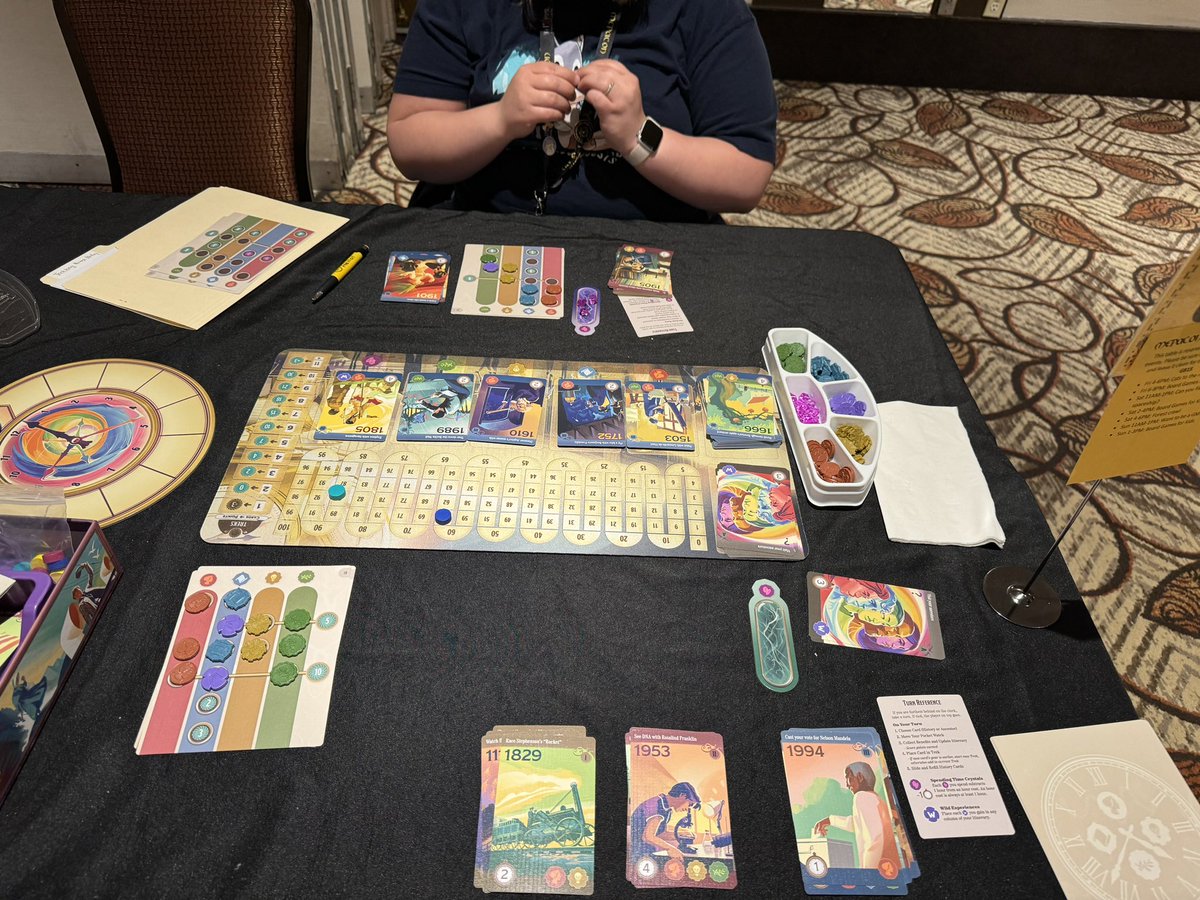 MatherineB's tweet photo. @MEPACON @GamesUnderdog at MEPACON just played Trekking Through History.  I am coming back to play this again  this weekend.   The game has depth but plays quickly. https://t.co/2JUjX7mNlr