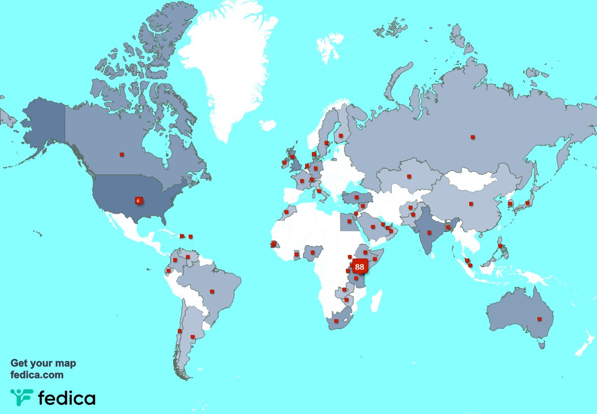 I have 6 new followers from Kenya 🇰🇪, and more last week. See fedica.com/!ngigi_dr