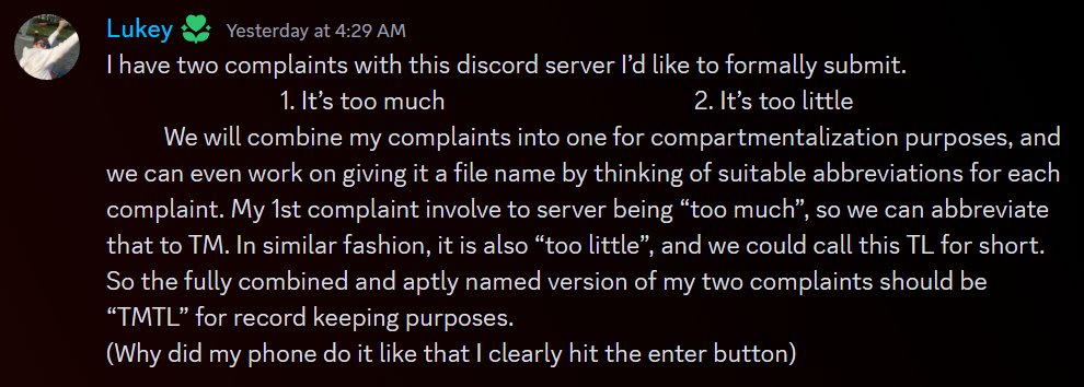 TMTLSMP's tweet photo. We've been receiving some complaints 😔 https://t.co/XhT5G15HEF