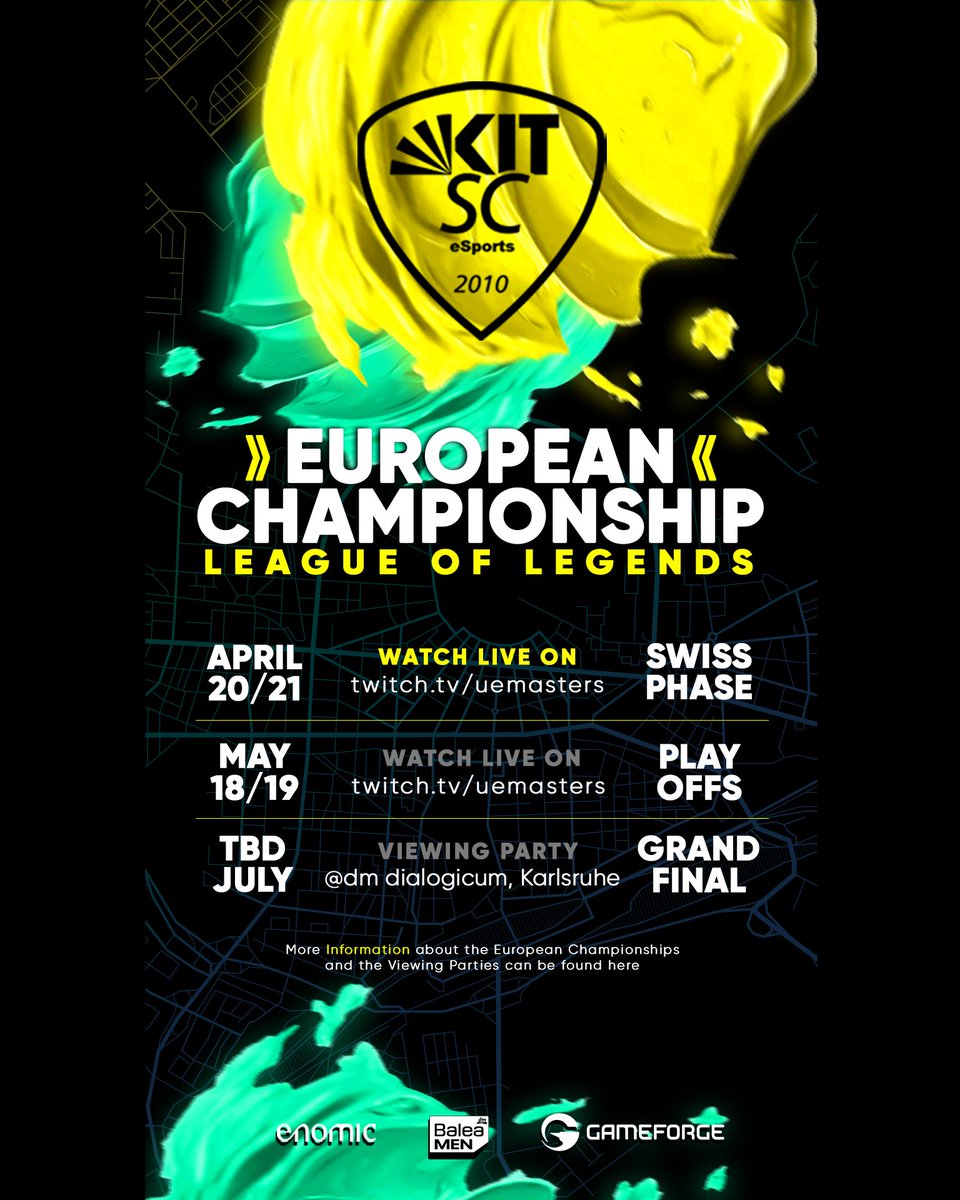 Heute ist ist es soweit ab 13:00 starten die <a href="/uemasters/">UNIVERSITY Esports Masters 🇪🇺</a> auf twitch.tv/uemasters
schaltet ein und findet heraus ob die @uniliga_gg Gewinner, KIT SC WHITE sich auch International durchsetzen können.