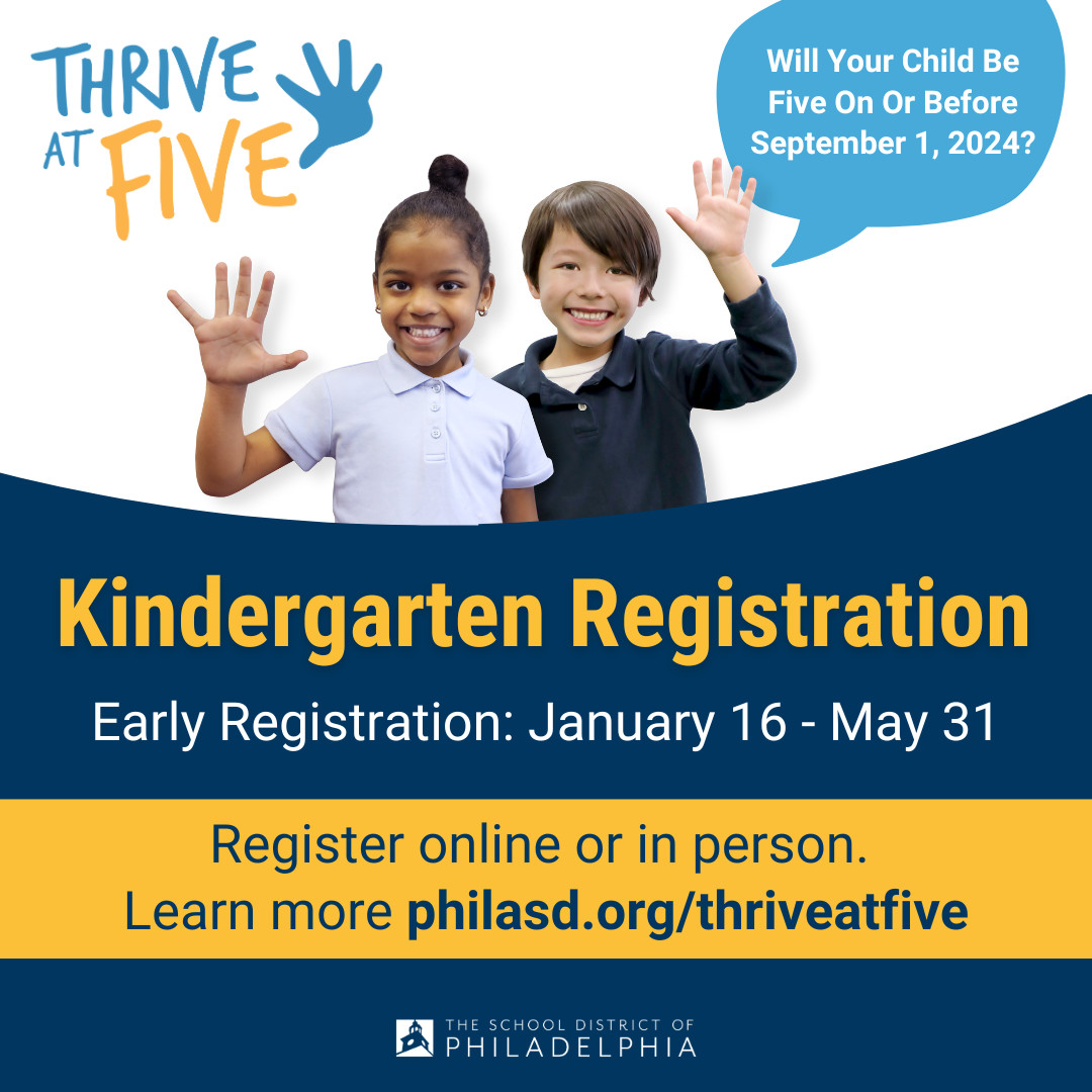 Kindergarten builds confidence and strengthens emotional and social skills. Register for Kindergarten for the 2024-2025 school year by May 31. philasd.org/thriveatfive #PHLED #ThriveAtFive