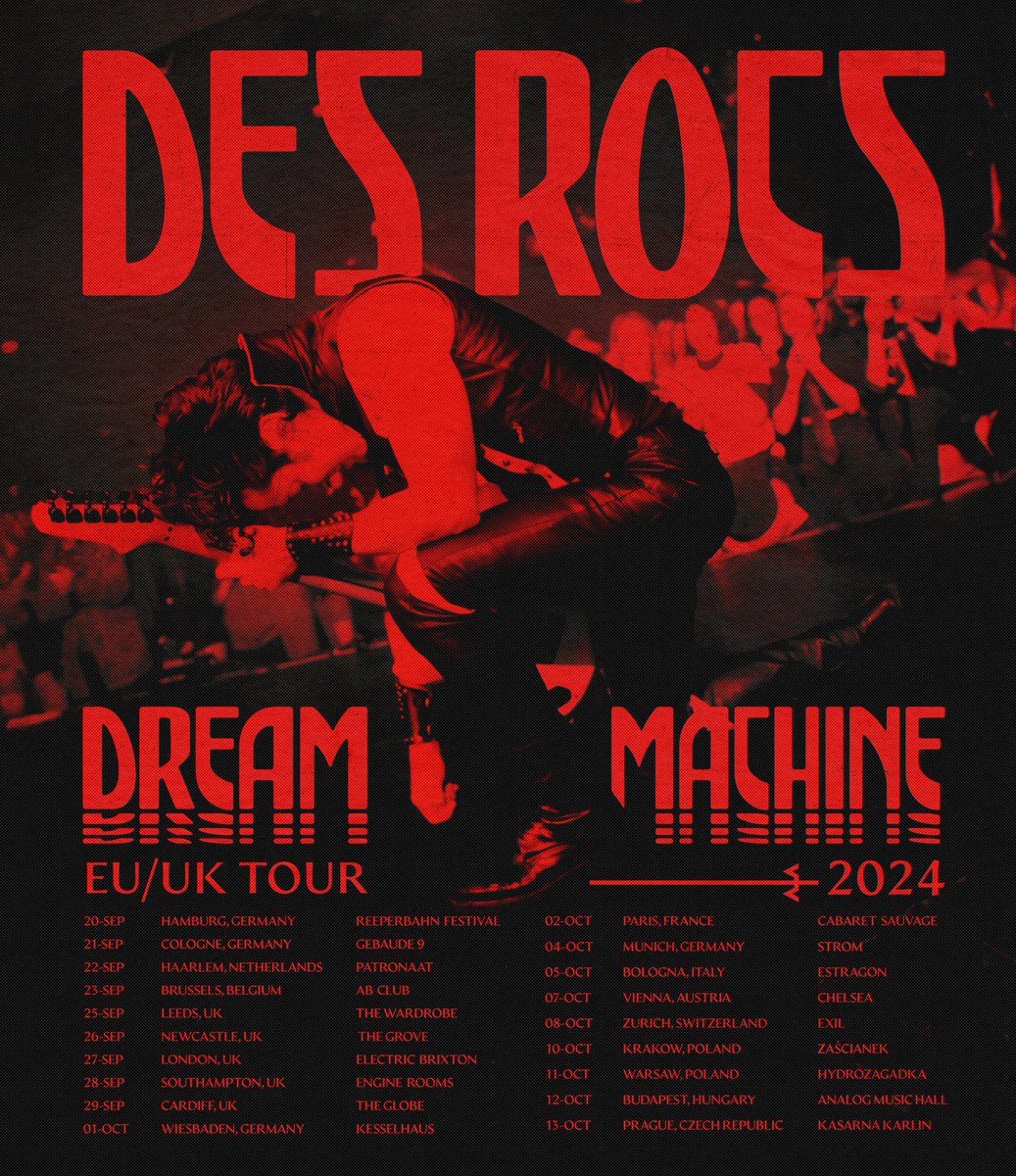 EUROPE! tickets have just dropped... DesRocs.com/#tour