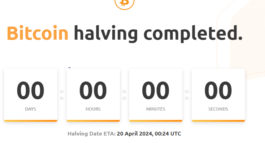 XSkylen's tweet photo. Bitcoin halving completed.

#BTC #BitcoinHalving2024 #halving #bitcoin https://t.co/sARkUZVMwu
