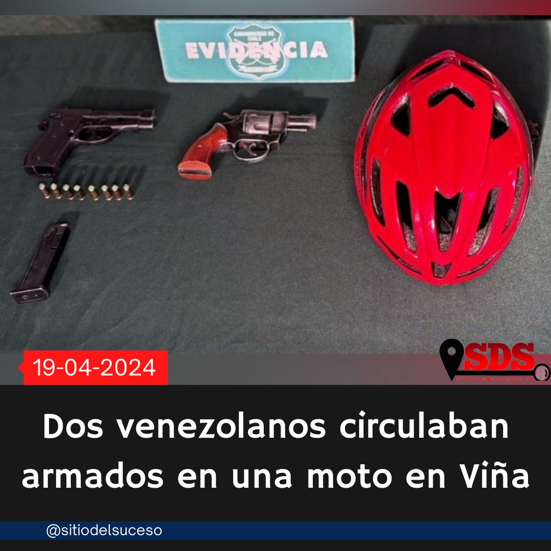 Dos venezolanos circulaban armados en una moto en Viña Detalles en ➡️ sitiodelsuceso.cl/2024/04/19/dos…