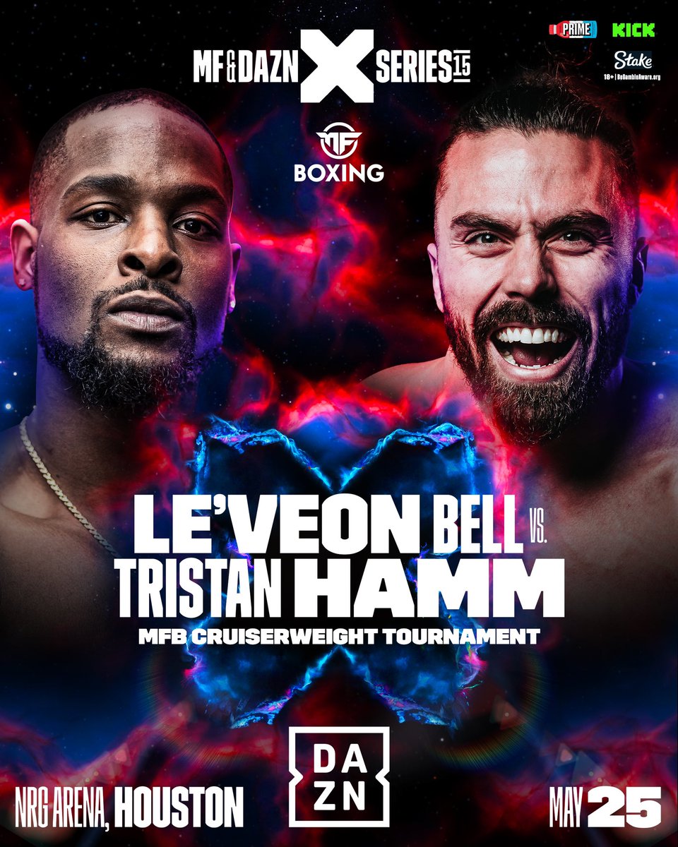 Houston, we’re bringing a 𝐏𝐑𝐎𝐁𝐋𝐄𝐌 🇬🇧🇺🇸 @holdthatelle raises the levels taking on @paigevanzant and the Cruiserweights kick off with @LeVeonBell and @RealTristanHamm 💥 🎟️ Alerts: eepurl.com/h5Czyf @mf_daznxseries | @kickstreaming | @PrimeHydrate | #XSeries15