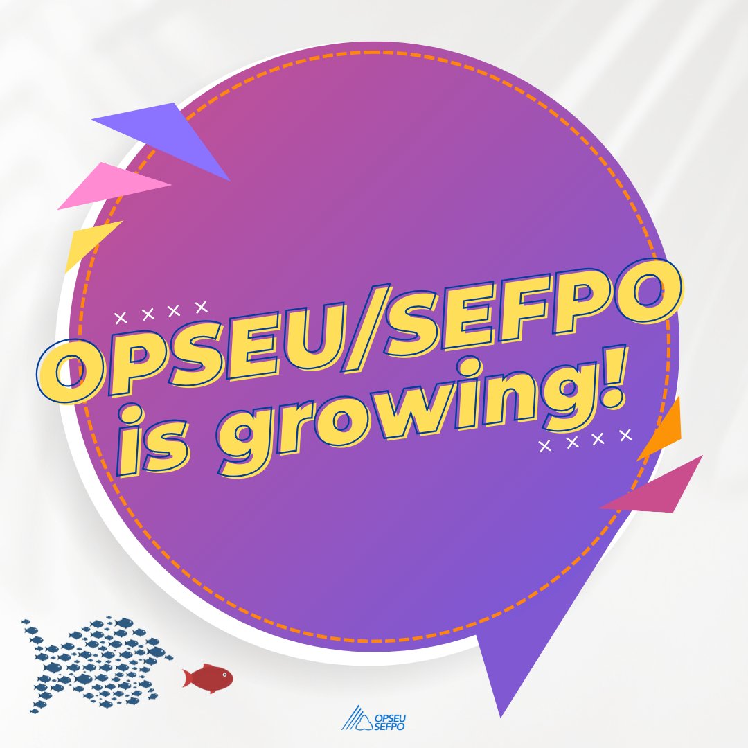 People realize the need to get organized &amp; fight against the status quo and for their right to not just survive, but thrive. Shout out to all the new members who've joined OPSEU/SEFPO this year – we can't wait to organize, fight and win with you! #OnLab tinyurl.com/d5jensss