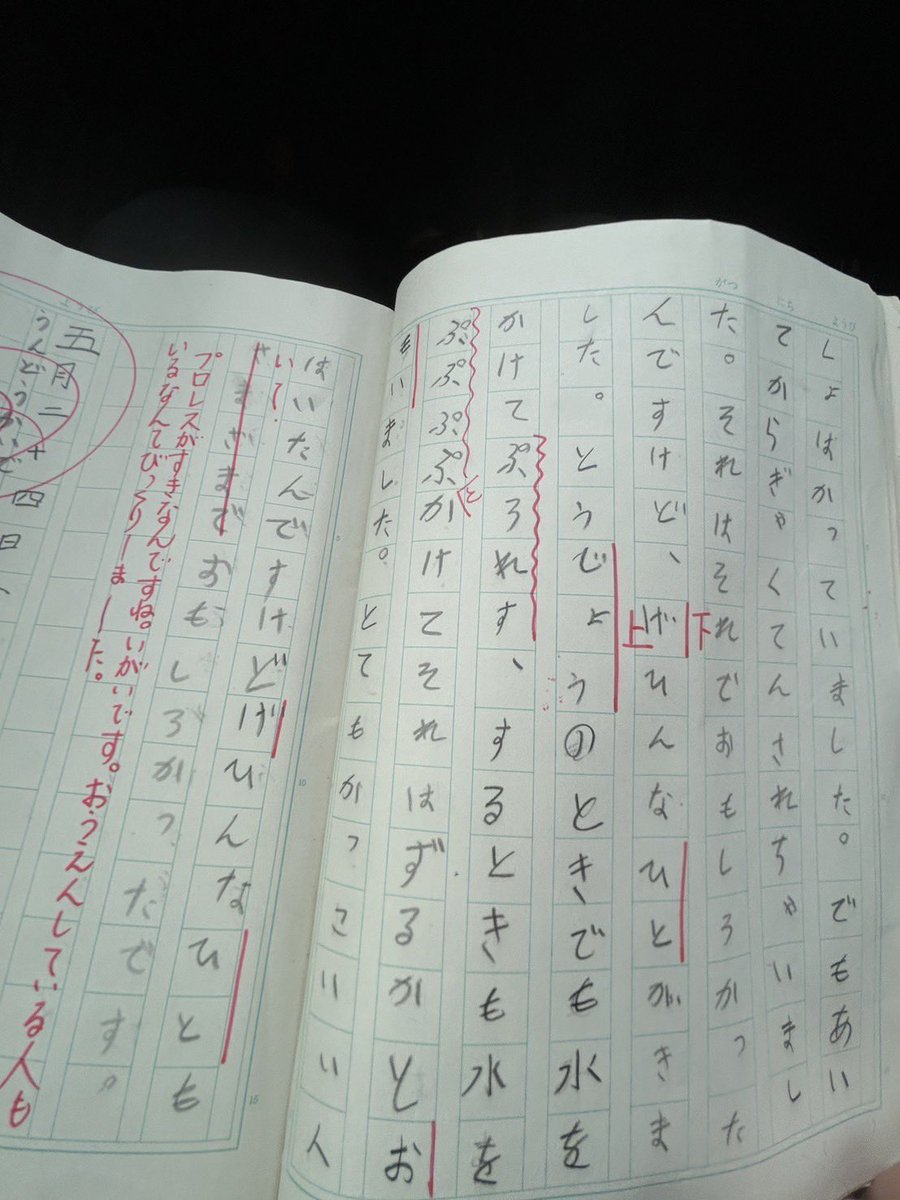 朝から妹が小学校１年の時の作文が出てきてさすがに呼吸困難w w w w w
一緒に見てしぬほど笑ってる😇
全部で12枚⬇️笑わないで見てください🎵
 #みちのくプロレス