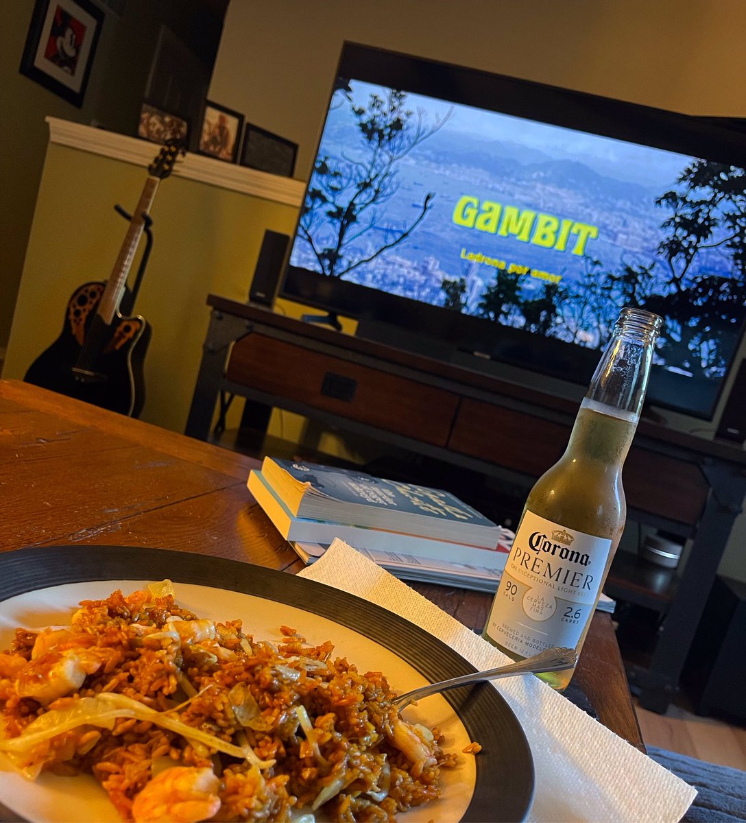 parrothead34's tweet photo. Couldn’t make it to this year’s #TCMFF so having a bit of an At-Home one, watching films I would have wanted to see at the Fest. First up, Gambit (thanks Amazon streaming rentals!), with Chinese food and beer. #LifeInTheSlowLane https://t.co/nJ0PC8WL6P