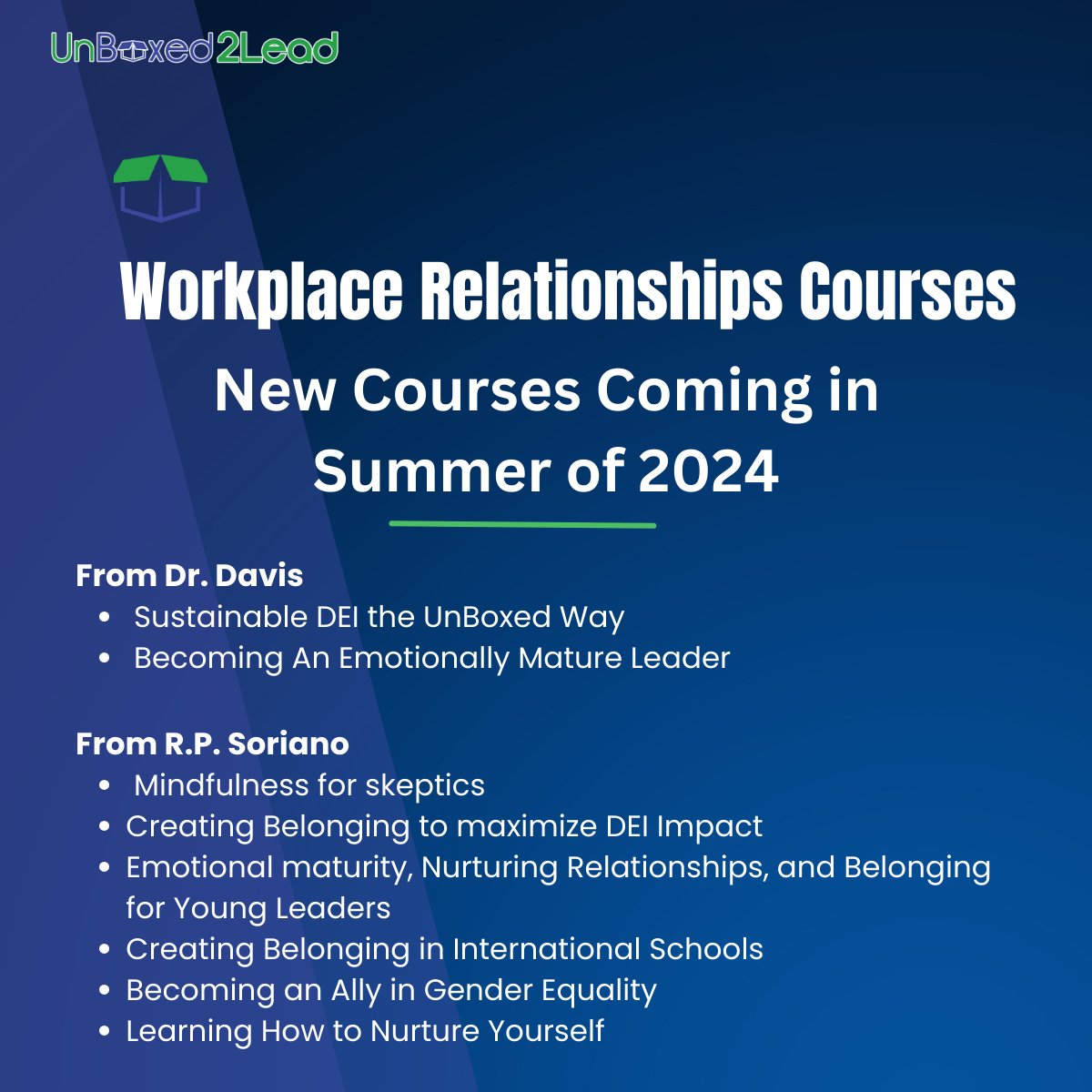 Feeling exhausted from challenging workplace relationships? Take the Mastering Difficult Workplace Relationships Courses.
Sign up TODAY: unboxed2lead.com/unboxed2learn
 
#Unboxed2Lead#LeadershipSkills#WorkplaceRelationships#ConflictResolution#EmotionalMaturity #ProfessionalDevelopment