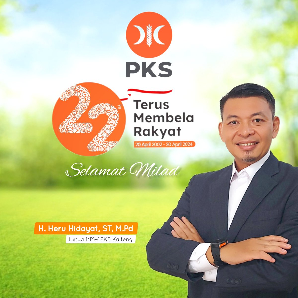 Selamat Milad Ke 22 <a href="/PKSejahtera/">DPP PKS</a> makin keren dan bermanfaat
<a href="/pkskalteng/">DPW PKS Kalteng</a> Ust <a href="/syaikhu_ahmad/">Ahmad Syaikhu</a> Habib <a href="/aboebakar15/">Aboe Bakar</a> Ust Dr <a href="/hnurwahid/">Hidayat Nur Wahid</a> Ust <a href="/msi_sohibuliman/">mohamad sohibul iman</a> Ust <a href="/aheryawan/">Ahmad Heryawan</a>