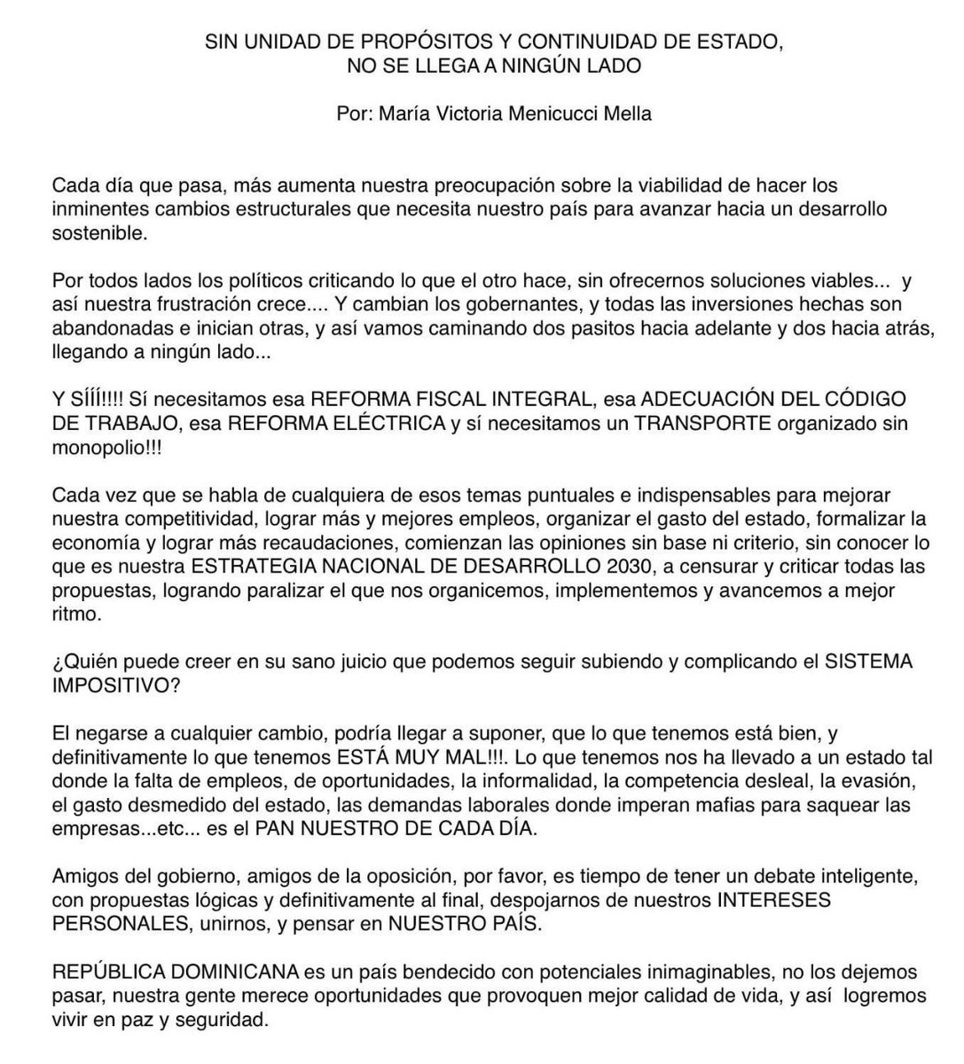 MenicucciMaria's tweet photo. 8 años atrás fue escrito  @luisabinader @RaquelPenaVice @CODOPYMERD @CONEP_RD @fedocamarasdo @camarasantiago @ACISRD @airdmedia este recuerdo me lo trajo Facebook https://t.co/4TRypa0E2R