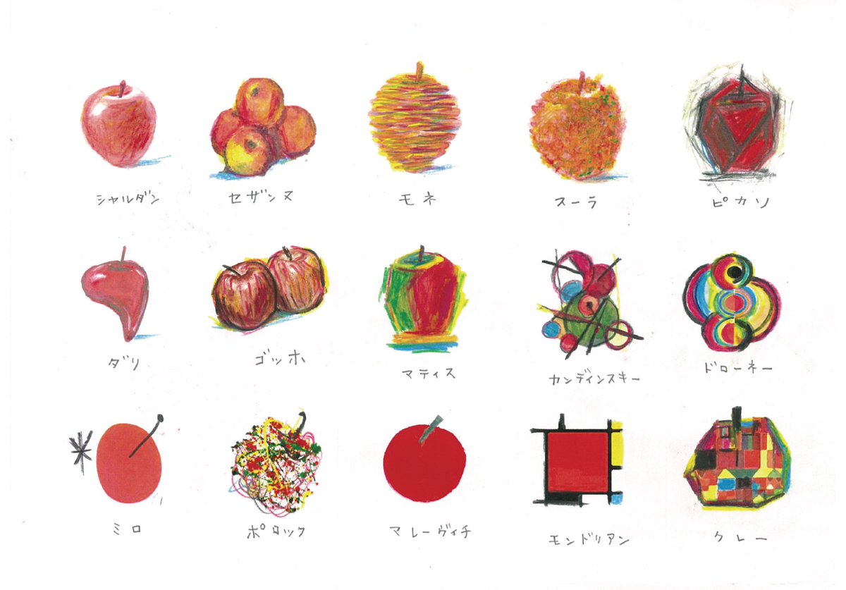 りんごで画家の特徴を分類…など描きためていたら、ついに本ができました。よろしくお願いします！『図解 教養としての美術史』です。qr.paps.jp/BwBWN