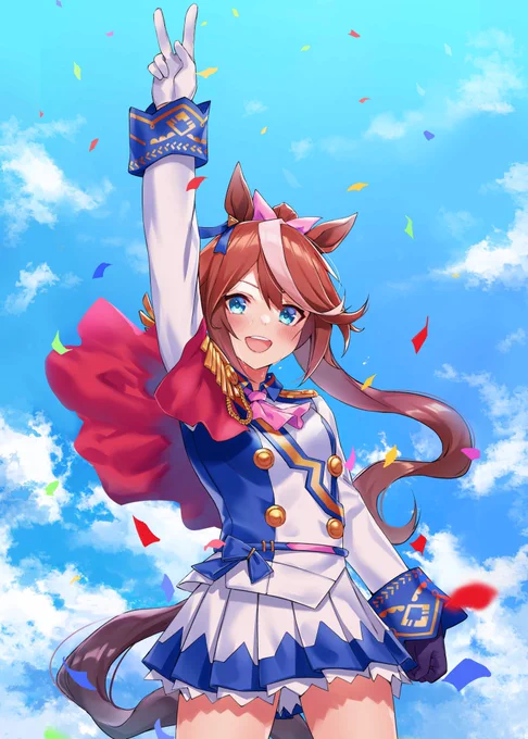 おめでとう～!!!テイオーはアニメ見た衝撃で描いたこの一枚が一番気に入ってる!!#トウカイテイオー生誕祭2024 