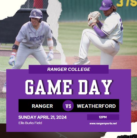 Due to weather, tomorrow’s games against Weatherford have been moved to Sunday April 21st at noon! #PistolsUp #pressuremakesdiamonds #rangercollege #WJR #gameday