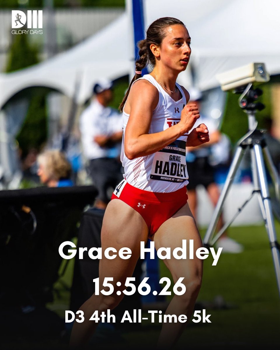 Sub 16 club! Grace Hadley becomes the 4th woman to break 16 outdoors in D3 history! This moves her to 4th All-Time and into an exclusive club. She joins: Kassie Parker Missy Buttry Ella Baran Fiona Smith (indoors) And she won by 51 seconds. 📸: Seawon Park