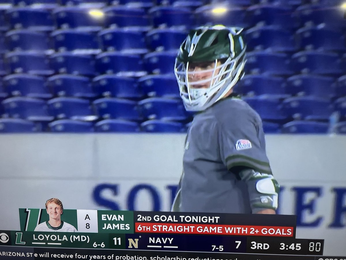 So cool to see these stats from Evan James with <a href="/LoyolaMLAX/">Loyola Men's Lacrosse</a>!!  Dude's a MACHINE!!!