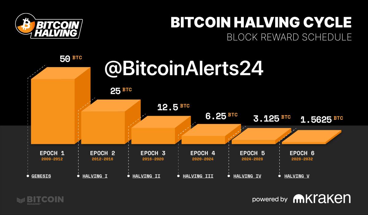 الهالفينق تم اليوم و سعر #البتكوين 64000 الف دولار أمريكي 
الهالفينق القادم سيكون 20 أبريل عام 2028 

الله يعطيكم الصحة ويطول باعماركم جميعا 

 🟢 برأيك كم سيكون سعر البتكوين الهالفينق القادم بعد 4 سنوات من الان .