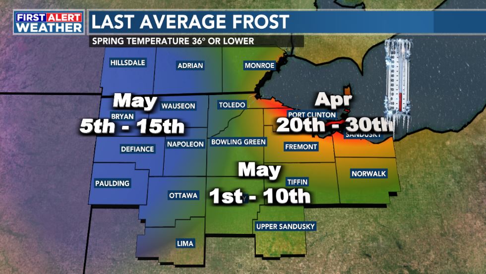 Have you planted yet? Here's a look at our average last spring frost. Frost is in the forecast Saturday night, Sunday night and next Wednesday night.