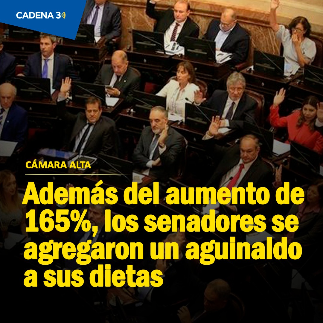 Cadena3Com's tweet photo. Este viernes se conoció que en la resolución aprobada se incluyó también un aguinaldo que hasta ahora no recibían. https://t.co/57haf2mpnq https://t.co/XhDnW5ei2D