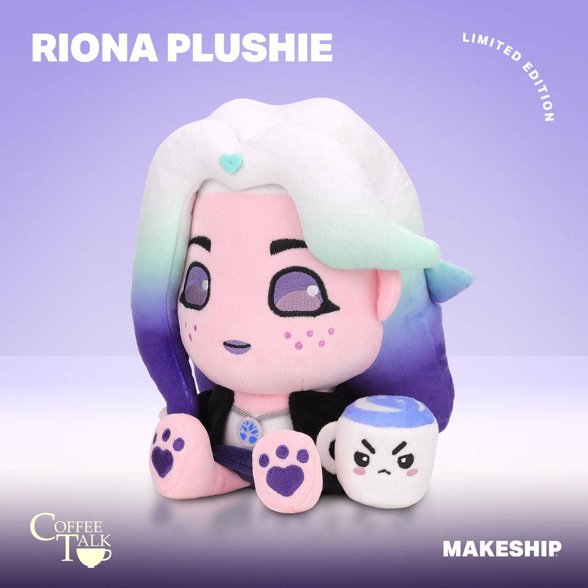 Riona plushie campaign is now 🔴LIVE! Let's get our beloved banshee to reach the 200 pre-order goals to be guaranteed into production! The plushie is limited to order only during the campaign. Support here! 💙 makeship.com/products/riona… #coffeetalk #커피토크 #コーヒートーク