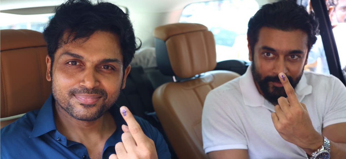 @Suriya_offl Anna & @Karthi_Offl anna cast their votes ☑️.. 
.
.

 #Suriya #SuriyaSivakumar #suriyaanna #nadippinnayagan #nadipinnayagansuriya #Karthi #LokSabhaElection2024 #Election2024