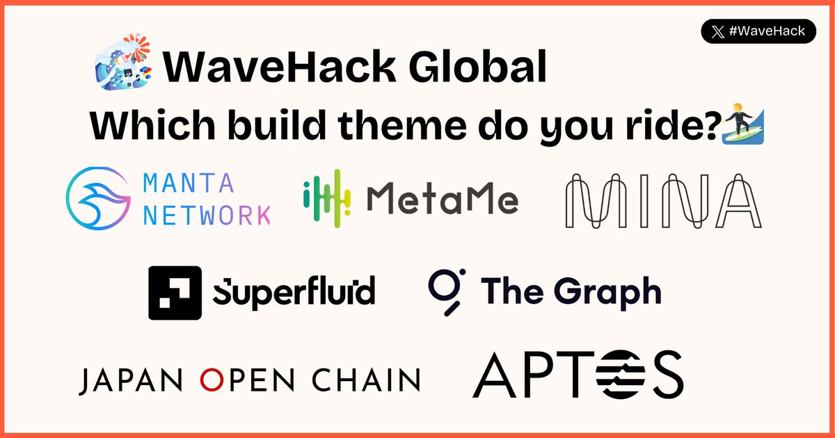 illshin's tweet image. ついに！！WaveHack Globalにおけるプロダクトの提出受付を開始しました🛠

14パートナーのうち、まず7プロジェクトがWaveHackを公開しています👇🏻

note.com/shinkinjo/n/n1…

その詳細をnoteにまとめていますので、関心ある技術、開発テーマへプロダクトを最適化、提出をしてください🏄‍♂️

#WaveHack