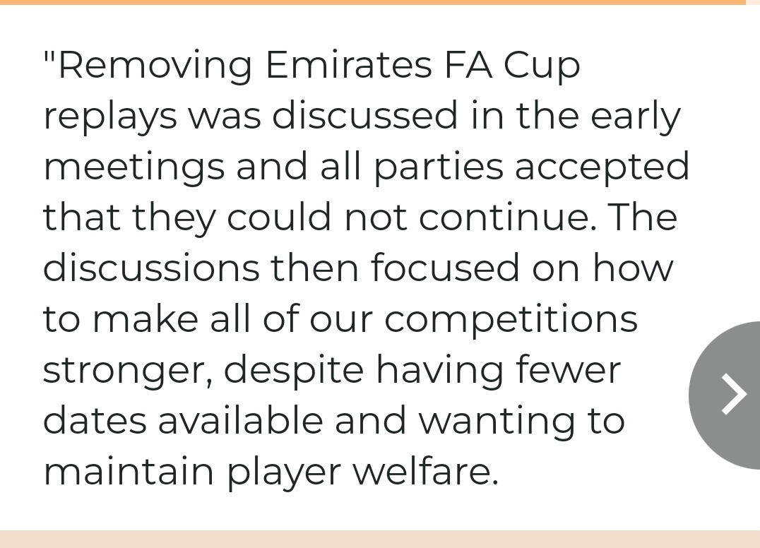 Part of the statement from the #FA with regards to the #FACupReplays ... 'all parties' means the top flight. No club outside the Premier League were consulted. This is an absolute disgrace. I hope every club outside the Premier League boycotts the FA Cup.