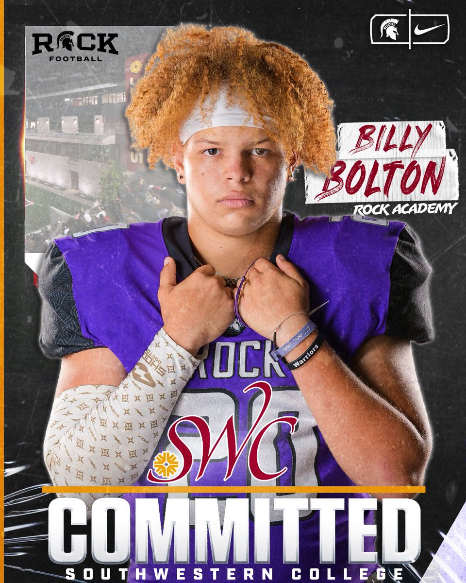 Rock Academy Football (@rockacademyfb) on Twitter photo Congrats to Senior TE <a href="/williambolton24/">William Bolton</a> on his commitment to <a href="/SWCJaguarFB/">Southwestern College Football</a>
#GoLeft #WeAreWarriors Congrats to Senior TE <a href="/williambolton24/">William Bolton</a> on his commitment to <a href="/SWCJaguarFB/">Southwestern College Football</a>
#GoLeft #WeAreWarriors