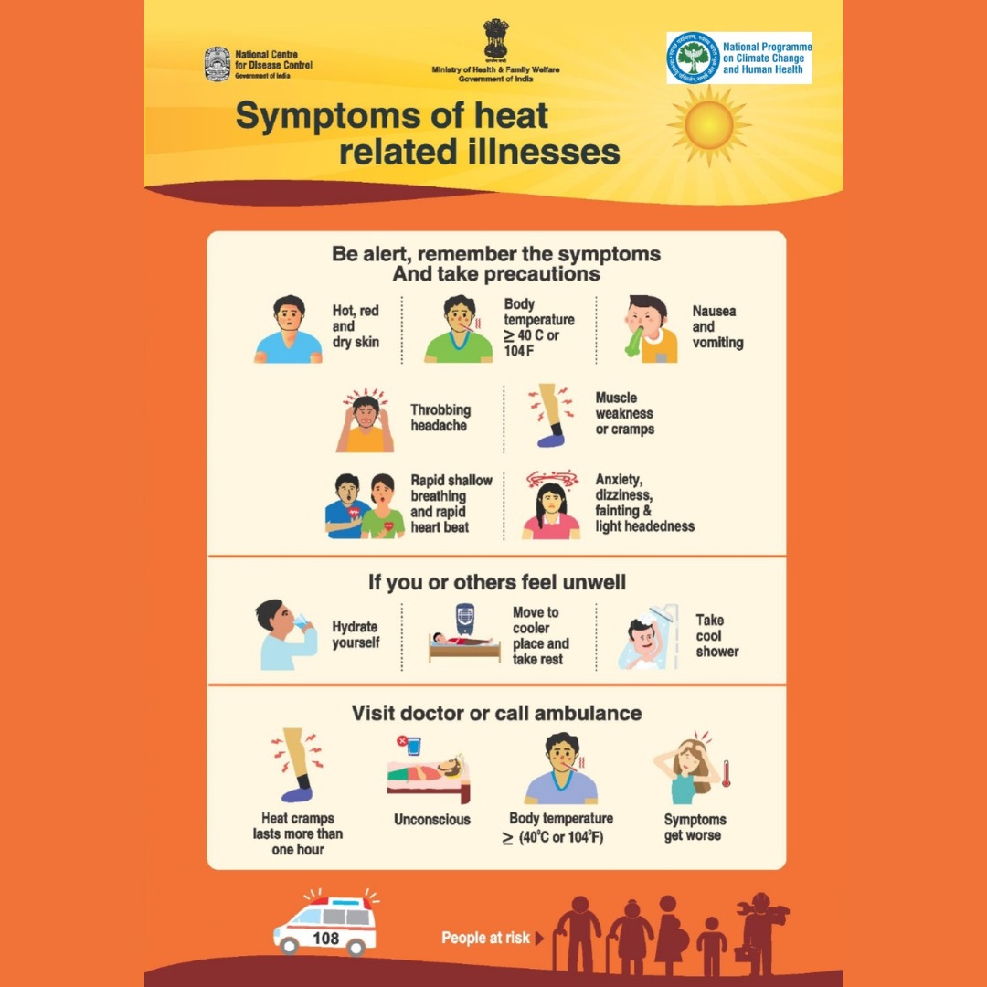 Know the symptoms of heat-related illnesses!

Be alert, and take preventive measures - #Heatstroke is a time-sensitive medical emergency.

#BeatTheHeat
