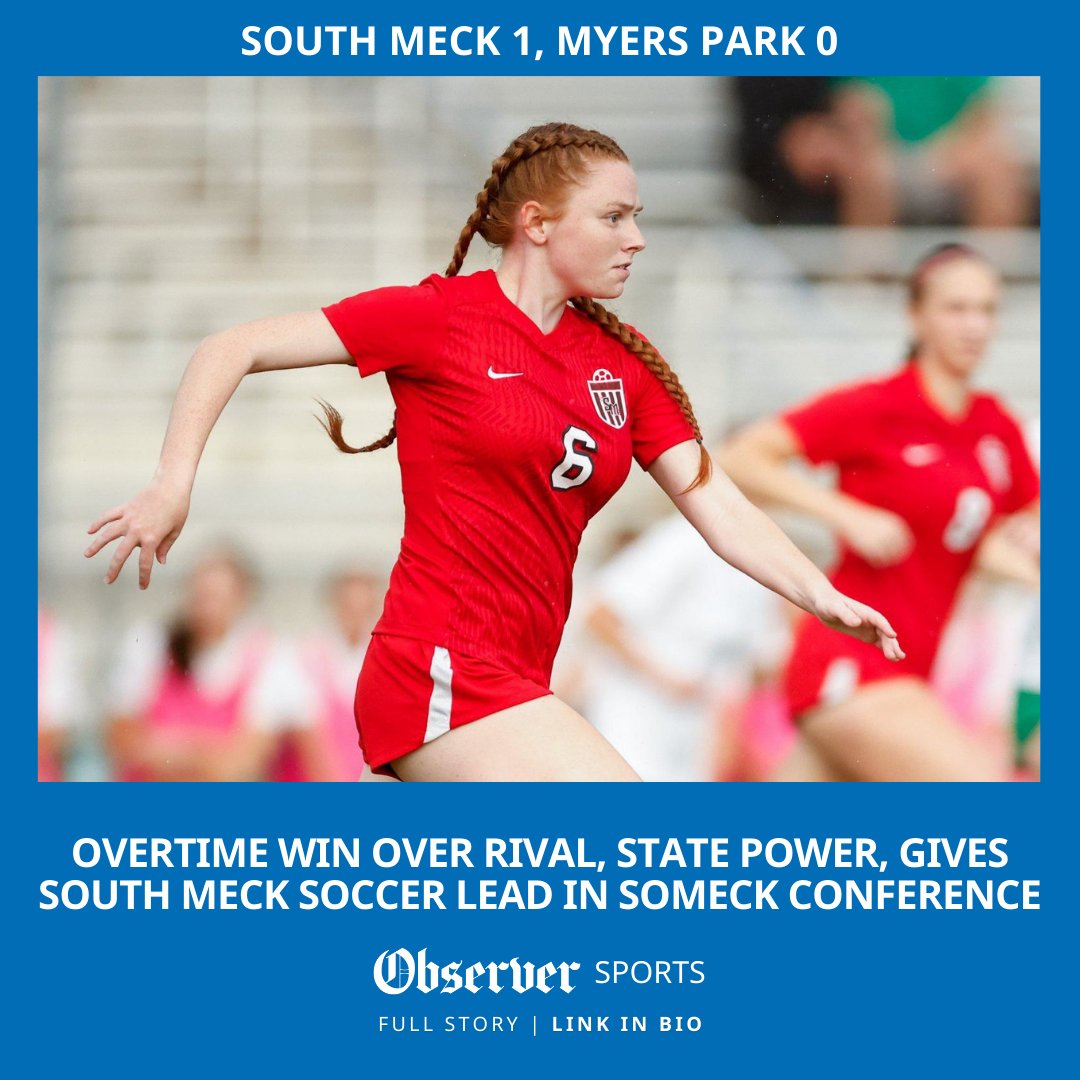 South Mecklenburg's girls' soccer team got a big win over Myers Park Friday in OT, and avoided another tie ✍️ @slyttle 📸 @mmelvinphoto charlotteobserver.com/sports/high-sc…