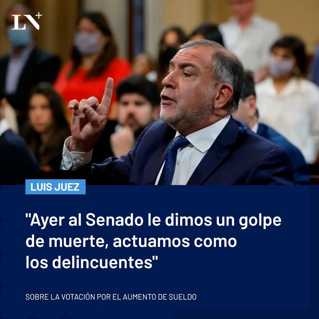 🔷 El senador nacional Luis Juez arremetió contra el aumento de sueldo que se votó en el Senado y declaró: 'Nosotros también tenemos que aguantar y dar el ejemplo'. 👉 En #MásNación por LN+.